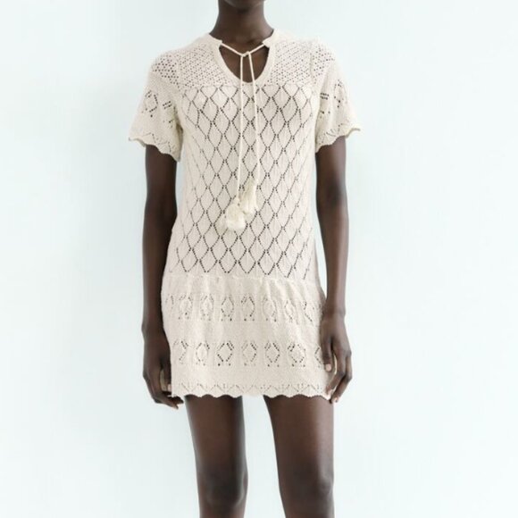 ZARA CREAM MINI DRESS NWT 4331/080/251 - Picture 2 of 9